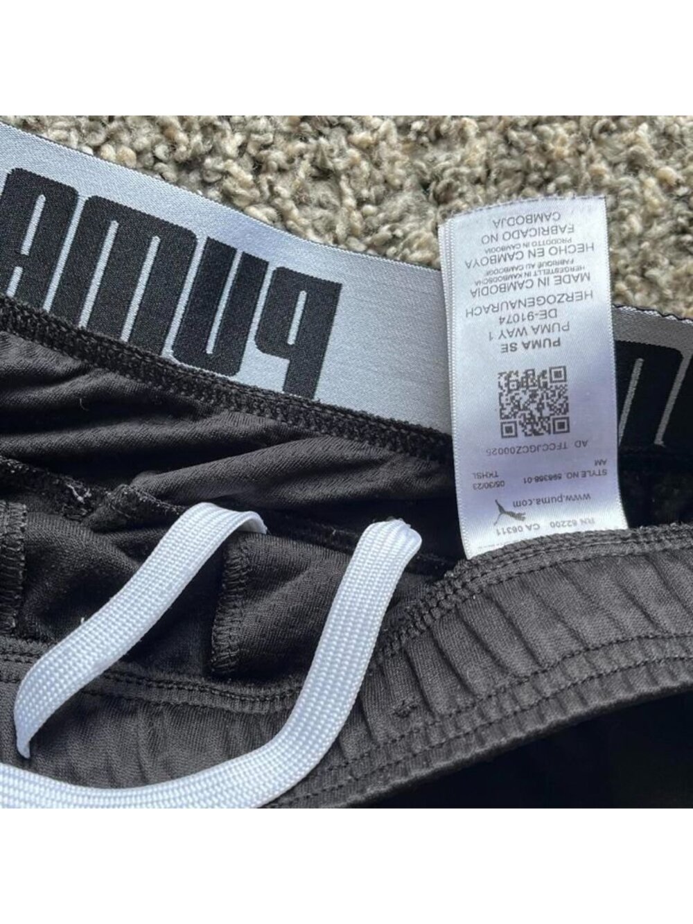 Puma Men's Black White Medium Track Pants Athletic Gym Sporty Training Running - Picture 4 of 7